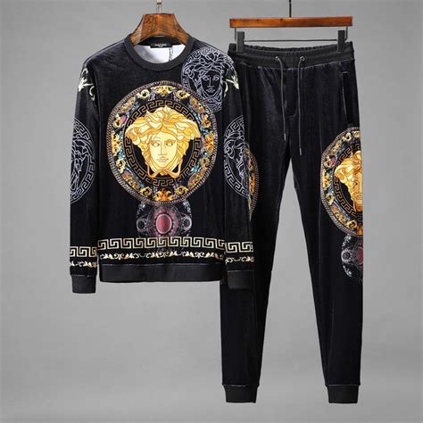 men's black versace sweater|men's Versace jogging suit.